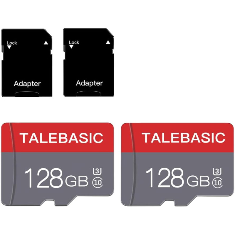 Carte mémoire 128GB Micro Memory Card Classe 10 avec Adaptateur SD - Carte TF Haute Vitesse pour Tablette/téléphone Mobile/Appar