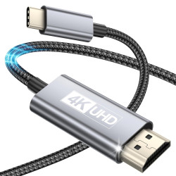 Câble USB C vers HDMI, Type C vers HDMI Câble Ultra Haut Débit 4K UHD (Compatible Thunderbolt 4/3) Compatible avec MacBook Pro/A