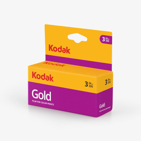 Kodak or gb 200 - pellicule couleur 35mm - 24 expositions - pack de 3 - iso 200 - photographie argentique haute qualité