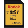 Kodak - Carte SD 16 Go UHS-I U1 V10 SDHC/XC - Carte Mémoire - Vitesse de Lecture 85MB/s Max - Vitesse d'Écriture 25MB/s Max - St