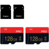 Carte mémoire 128GB Micro Memory Card Classe 10 avec Adaptateur SD - Carte TF Haute Vitesse pour Tablette/téléphone Mobile/Appar