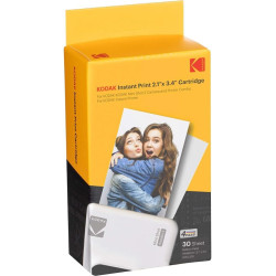 Kodak New Ink Ribbon Paper,30 Photo Cartridge Papier Photo pour Imprimante Photo Mini Shot Combo Blanc à Sublimation Thermique