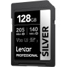 Lexar argent carte sd 128go, uhs-i carte sdxc jusqu'à 205 mo/s en lecture, 140 mo/s en écriture, v30, 4k uhd video, u3, classe 1