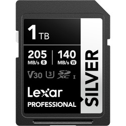 Lexar argent carte sd 1to, uhs-i carte sdxc jusqu'à 205 mo/s en lecture, 140 mo/s en écriture, v30, 4k uhd video, u3, classe 10,
