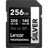 Lexar argent carte sd 256go, uhs-i carte sdxc jusqu'à 205 mo/s en lecture, 140 mo/s en écriture, v30, 4k uhd video, u3, classe 1