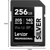 Lexar argent carte sd 256go, uhs-i carte sdxc jusqu'à 205 mo/s en lecture, 140 mo/s en écriture, v30, 4k uhd video, u3, classe 1