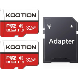 KOOTION Carte Micro SD 32 Go Lot de 2 Carte Mémoire UHS-I Vitesse jusqu'à 85 m/s,TF Micro SDHC, T-Flash Classe 10, U1 pour Drone