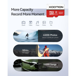 KOOTION Carte Micro SD 32 Go Lot de 2 Carte Mémoire UHS-I Vitesse jusqu'à 85 m/s,TF Micro SDHC, T-Flash Classe 10, U1 pour Drone