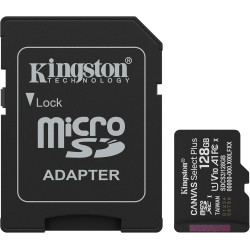 Kingston Canvas Select Plus Carte mémoire microSD 128GB microSDXC Gen3 150MB/s A1 Adaptateur SD Inclus - SDCS3/128GB