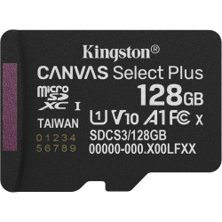 Kingston Canvas Select Plus Carte mémoire microSD 128GB micSDXC Gen3 150R A1 Adaptateur SD Non Inclus - SDCS3/128GBSP