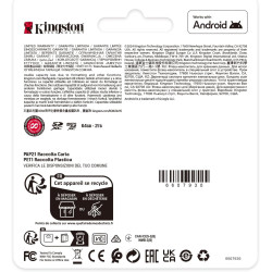 Kingston Canvas Select Plus Carte mémoire microSD 64GB microSDXC Gen3 100MB/s A1 Adaptateur SD Inclus - SDCS3/64GB
