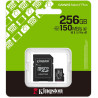 Kingston Canvas Select Plus Carte mémoire microSD 256GB microSDXC Gen3 150MB/s A1 Adaptateur SD Inclus - SDCS3/256GB