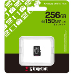 Kingston Canvas Select Plus Carte mémoire microSD 256GB micSDXC Gen3 150R A1 Adaptateur SD Non Inclus - SDCS3/256GBSP