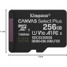 Kingston Canvas Select Plus Carte mémoire microSD 256GB micSDXC Gen3 150R A1 Adaptateur SD Non Inclus - SDCS3/256GBSP