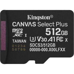 Kingston Canvas Select Plus Carte mémoire microSD 512GB micSDXC Gen3 150R A1 Adaptateur SD Non Inclus - SDCS3/512GBSP