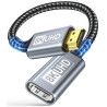 Rallonge HDMI 0.5M Câble, Câble d'extension HDMI 2.1 Mâle vers Femelle 8K@60Hz 4K@120Hz/144Hz 48Gbps, High Speed UHD eARC HDCP 2