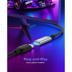 Rallonge HDMI 1M Câble, Câble d'extension HDMI 2.1 Mâle vers Femelle 8K@60Hz 4K@120Hz/144Hz 48Gbps, High Speed UHD eARC HDCP 2.3