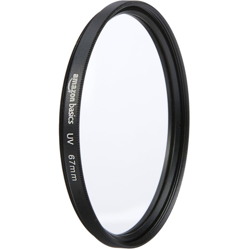 Amazon Basics 67 mm Filtre de Protection UV Circulaire pour des Images Plus Nettes, Protège Contre la Poussière, la Saleté et le