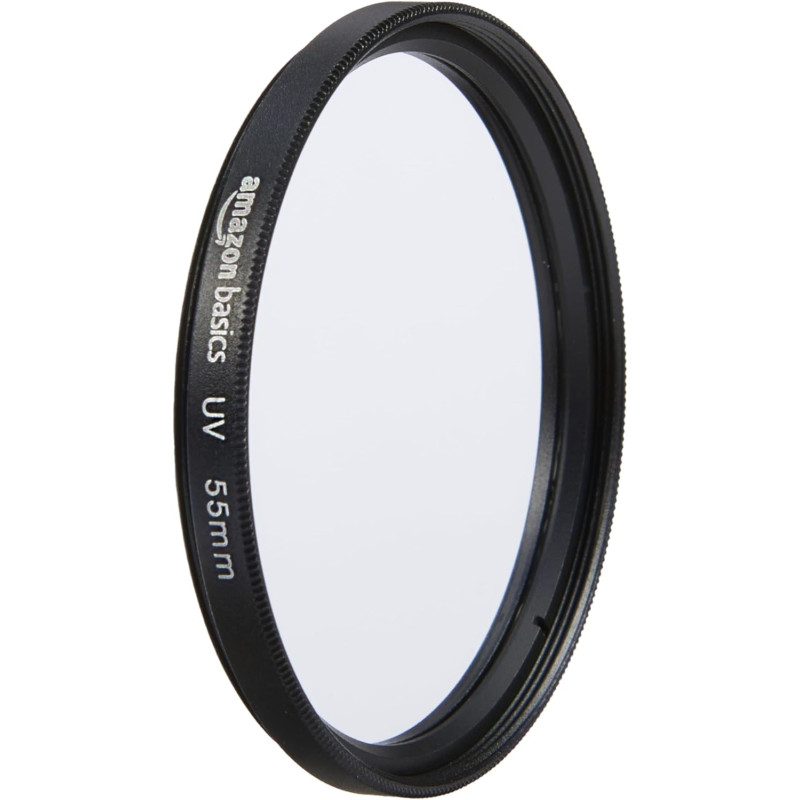 Amazon Basics 55 mm Filtre de Protection UV Circulaire pour des Images Plus Nettes, Protège Contre la Poussière, la Saleté et le