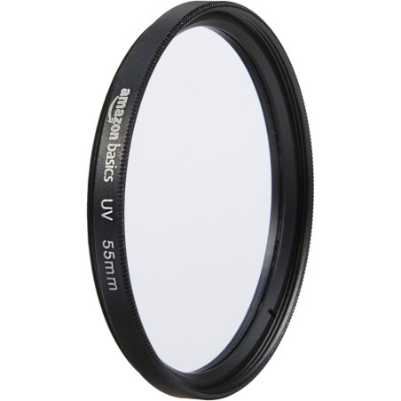 Amazon Basics 55 mm Filtre de Protection UV Circulaire pour des Images Plus Nettes, Protège Contre la Poussière, la Saleté et le