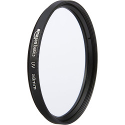 Amazon Basics 58 mm Filtre de Protection UV Circulaire pour des Images Plus Nettes, Protège Contre la Poussière, la Saleté et le