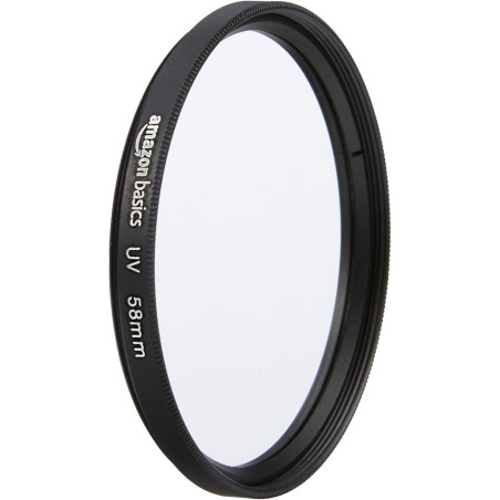 Amazon Basics 58 mm Filtre de Protection UV Circulaire pour des Images Plus Nettes, Protège Contre la Poussière, la Saleté et le