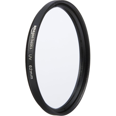 Amazon Basics 62 mm Filtre de Protection UV Circulaire pour des Images Plus Nettes, Protège Contre la Poussière, la Saleté et le