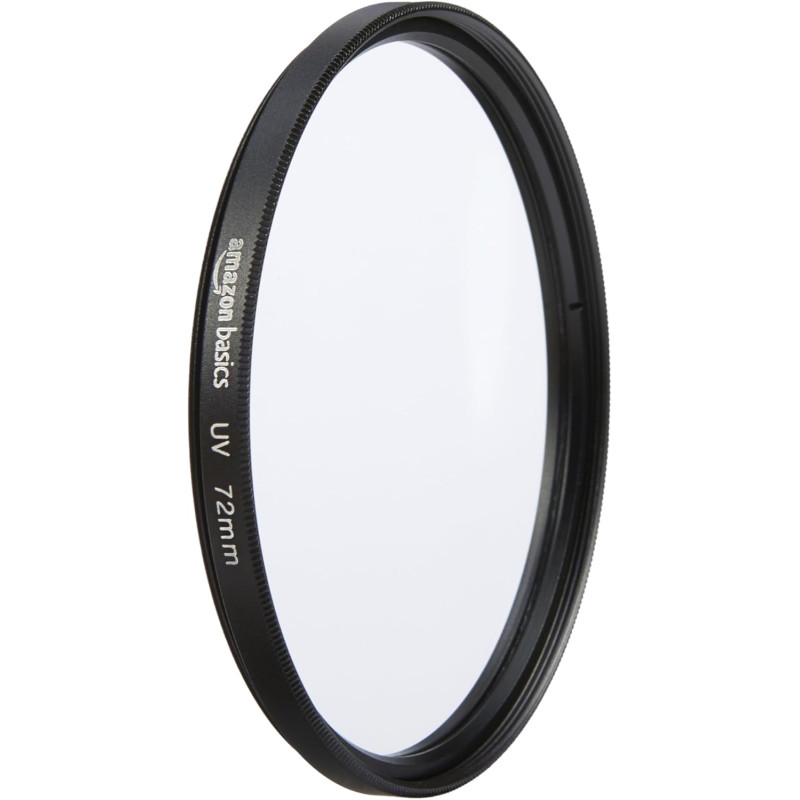 Amazon Basics 72 mm Filtre de Protection UV Circulaire pour des Images Plus Nettes, Protège Contre la Poussière, la Saleté et le