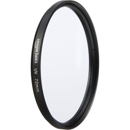 Amazon Basics 72 mm Filtre de Protection UV Circulaire pour des Images Plus Nettes, Protège Contre la Poussière, la Saleté et le