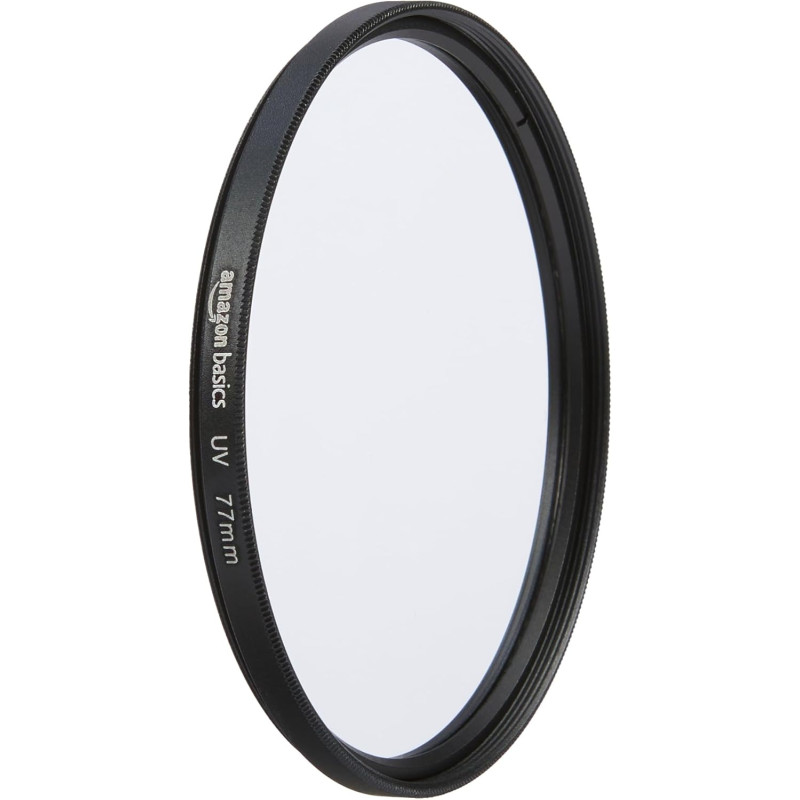 Amazon Basics 77 mm Filtre de Protection UV Circulaire pour des Images Plus Nettes, Protège Contre la Poussière, la Saleté et le