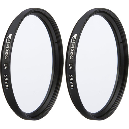 Amazon Basics 58 mm Filtre de Protection UV Circulaire pour des Images Plus Nettes, Protège Contre la Poussière, la Saleté et Le