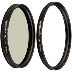 Amazon Basics Filtre polarisant Circulaire - 67mm & Filtre de Protection UV - 67mm