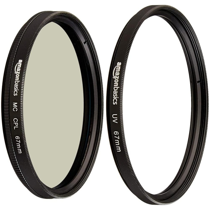 Amazon Basics Filtre polarisant Circulaire - 67mm & Filtre de Protection UV - 67mm