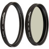 Amazon Basics Filtre polarisant Circulaire - 55mm & Filtre de Protection UV - 55mm