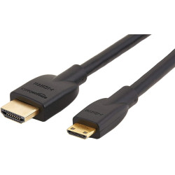 Amazon Basics Câble mini HDMI (source) vers HDMI (écran) haute vitesse, 1.8 m, noir
