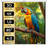 tectake® Écran de Projection 152x152cm, Toile projecteur 85" Format 1:1/16:9/4:3, Compatible HDTV et 3D, Ecran Projection Enroul