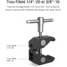 SMALLRIG Super Clamp et Bras Magique Articulé à Friction Réglable de 10 Pouces avec Vis 1/4" pour Moniteur LCD/Lumières LED - 27