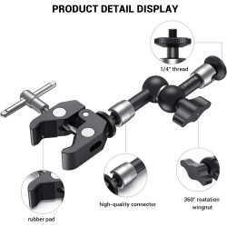 SMALLRIG 5 inch Magic Arm avec Super Clamp pour Monitor et Light - KBUM2730B