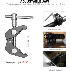 SMALLRIG 5 inch Magic Arm avec Super Clamp pour Monitor et Light - KBUM2730B