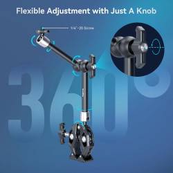 SMALLRIG Bras Magique avec Super Pince, Articulé pour Support de Caméra, Lumière, Moniteur, Webcam ou Caméra d'Action ≤1,5 kg, p