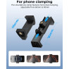 SMALLRIG Pince avec Trous Filetés de 1/4" et 3/8", Bras Articulé Magique Réglable de 9,8 Pouces avec Support de Téléphone pour C