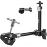 SMALLRIG Bras Magique avec Super Pince pour Caméras d'action, Fixation pour GoPro Hero 13/12/11, DJI Osmo Action 5 Pro/4/3, Inst