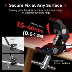 SMALLRIG Bras Magique avec Super Pince pour Caméras d'action, Fixation pour GoPro Hero 13/12/11, DJI Osmo Action 5 Pro/4/3, Inst