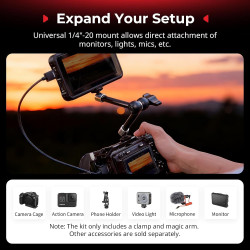 SMALLRIG Bras Magique avec Super Pince pour Caméras d'action, Fixation pour GoPro Hero 13/12/11, DJI Osmo Action 5 Pro/4/3, Inst