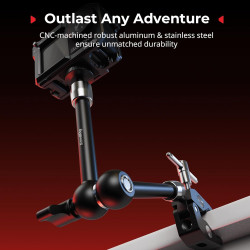 SMALLRIG Bras Magique avec Super Pince pour Caméras d'action, Fixation pour GoPro Hero 13/12/11, DJI Osmo Action 5 Pro/4/3, Inst