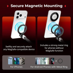 SMALLRIG Bras Magique avec vis 6,35 mm, Support de Téléphone pour Magsafe et Anneau Adaptateur Magnétique, Bras Magique 28 cm po