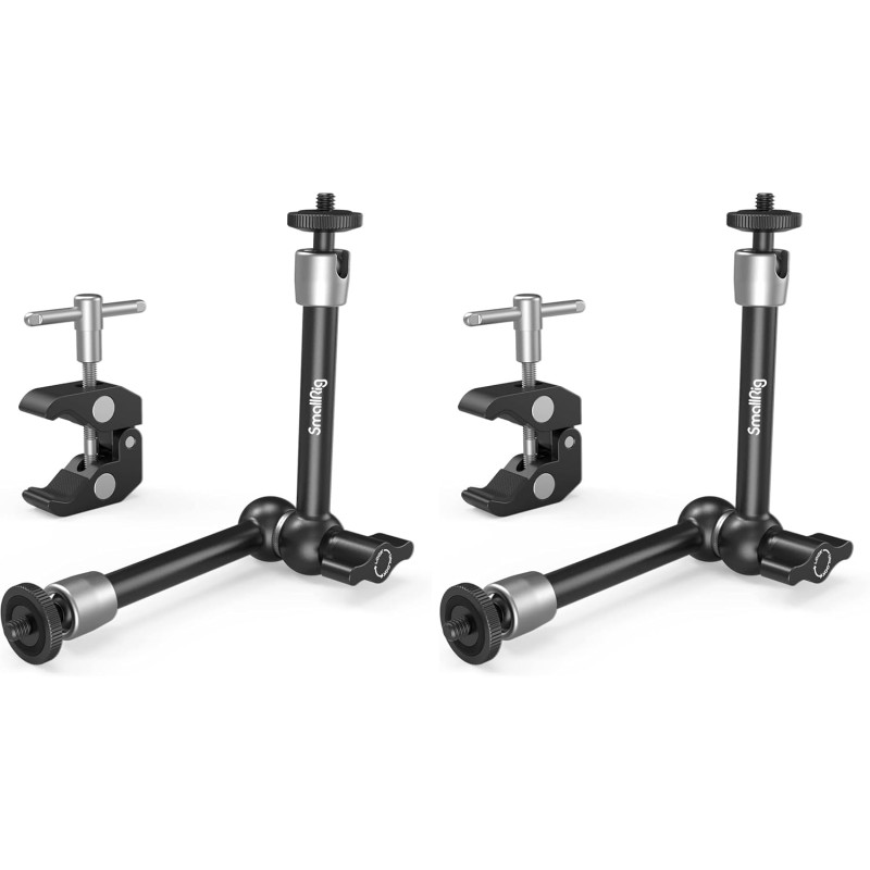 SMALLRIG Super Clamp et Bras Magique Articulé à Friction Réglable de 10 Pouces avec Vis 1/4" pour Moniteur LCD/Lumières LED - 27