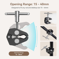 SMALLRIG Super Clamp et Bras Magique Articulé à Friction Réglable de 10 Pouces avec Vis 1/4" pour Moniteur LCD/Lumières LED - 27