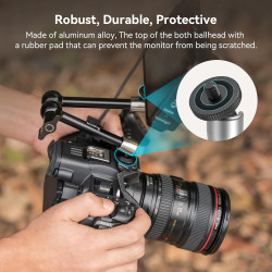 SMALLRIG Super Clamp et Bras Magique Articulé à Friction Réglable de 10 Pouces avec Vis 1/4" pour Moniteur LCD/Lumières LED - 27