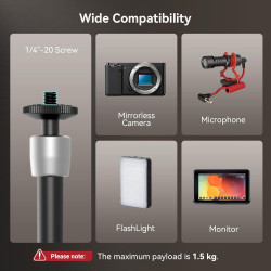 SMALLRIG Super Clamp et Bras Magique Articulé à Friction Réglable de 10 Pouces avec Vis 1/4" pour Moniteur LCD/Lumières LED - 27